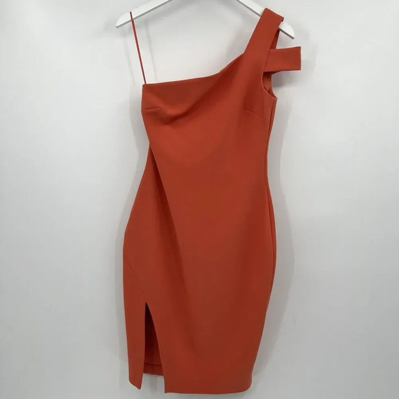 Likely Orange One-Shoulder Bodycon Mini Dress - Picture 3 of 10